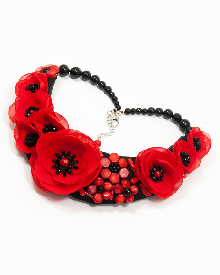 Passion - Colier Statement Floral, Maci, Coral, Onix