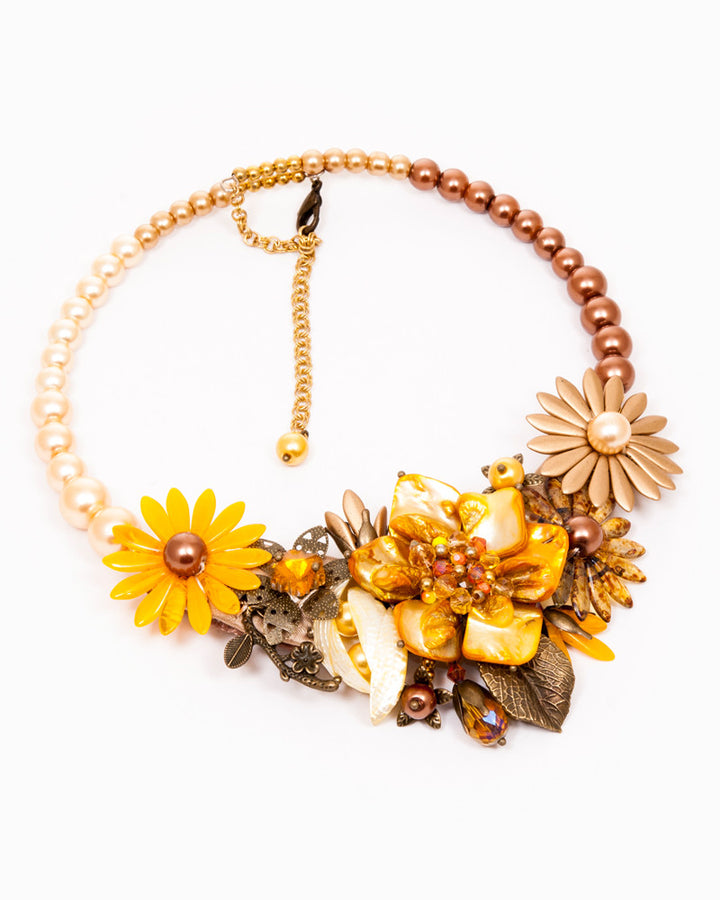 Gold Rush - Colier Statement Floral, Sidef