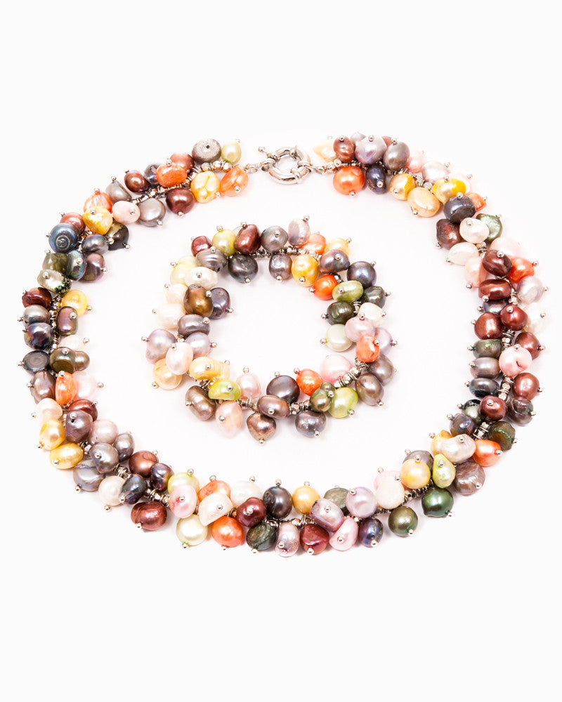 Spicy Pearls - Set Colier Si Bratara Perle Naturale De Cultura