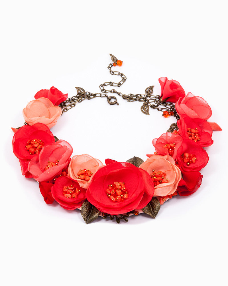 Living Coral - Colier Statement Floral, Maci