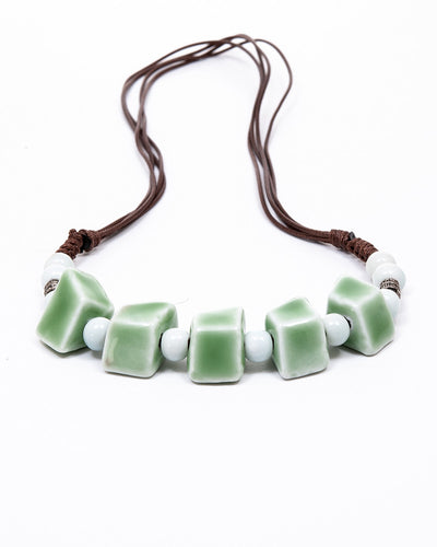 Minty - Colier Margele Ceramica, Ajustabil