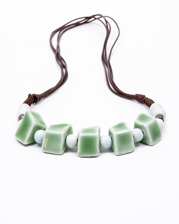 Minty - Colier Margele Ceramica, Ajustabil