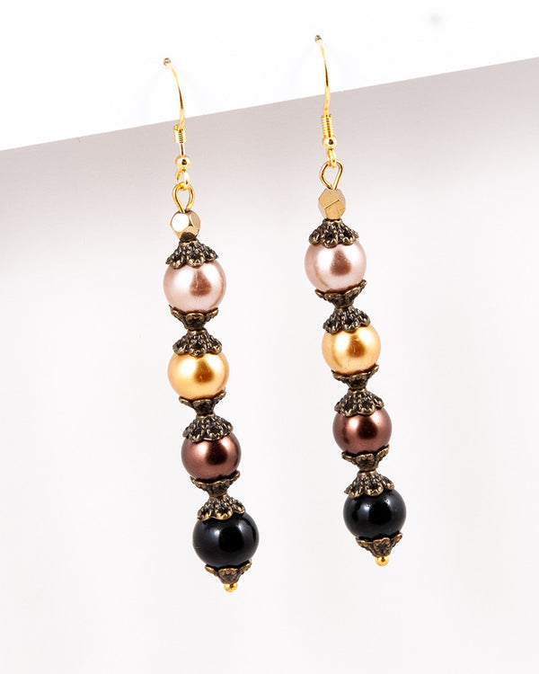 Chocolatini Drop - Cercei, Pietre Onix, Perle