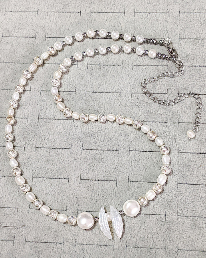 Precious Shell - Colier Perle, Scoici Naturale